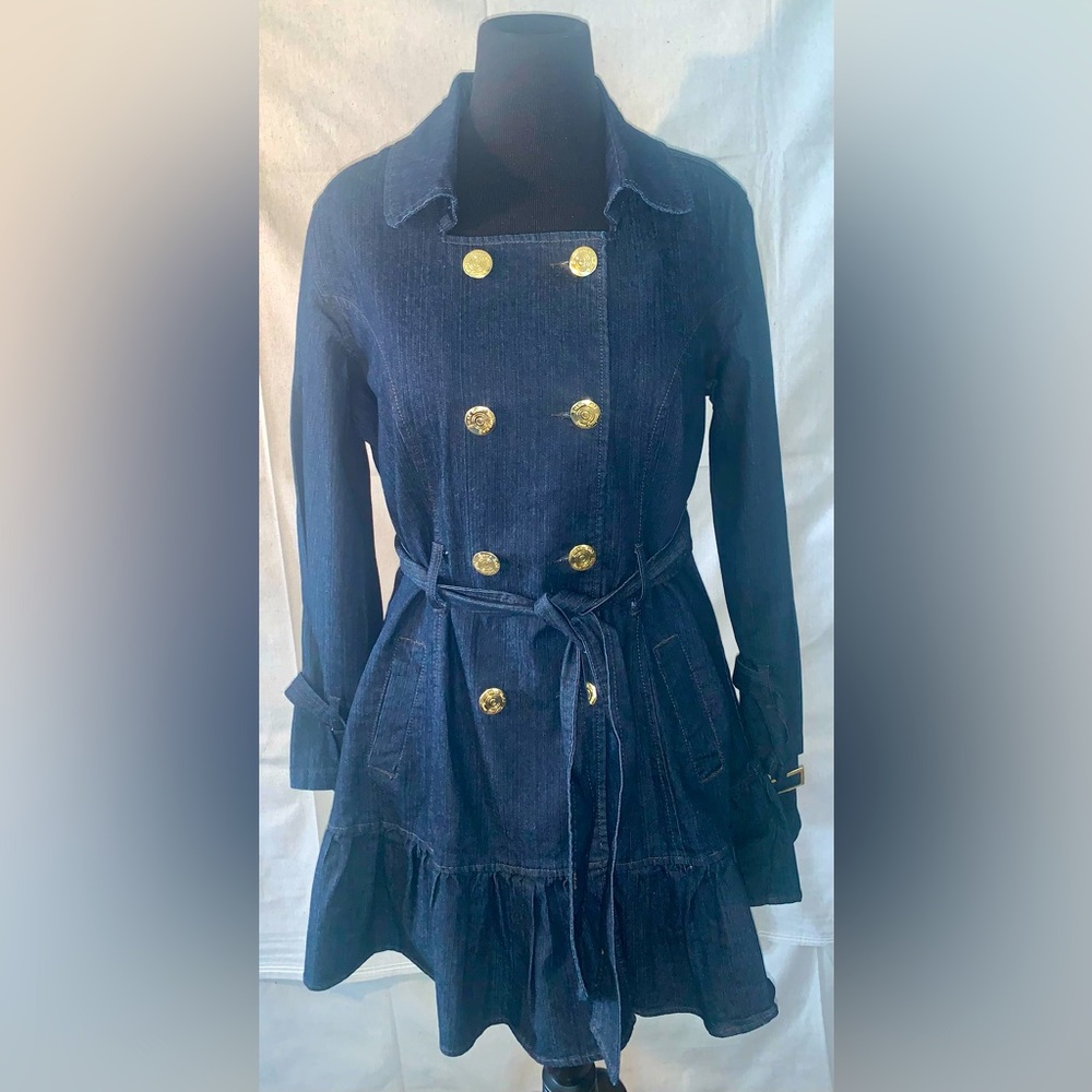Denim Trench Drama Gold Jean Company